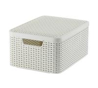 Curver Boîte de rangement avec couvercle Style M 18 L Blanc crème