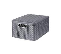 Curver Boîte de rangement avec couvercle Style M 18L Argenté métallisé