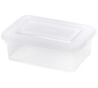 CURVER Boîte de Rangement Handy 4L - Boîte de Rangement Multifonction - Pour Chambre, Bureau, Garage, Cabanon, Buanderie - Fermeture rapide à clips - 29,4 x 19,4 x 10 cm - Transparent