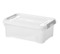 CURVER Boîte de Rangement Handy Plus 4L - Boîte de Rangement Multifonction 100% Recyclé - Pour Chambre, Bureau, Garage, Cabanon, Buanderie - Fermeture Rapide à poignées - 19 x 29 x 11cm - Blanc