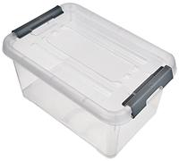 CURVER Boîte de Rangement Handy Plus 6L - Boîte de Rangement Multifonction - Pour Chambre, Bureau, Garage, Cabanon, Buanderie - Fermeture Rapide à poignées - 29,4 x 19,4 x 15 cm - Transparent