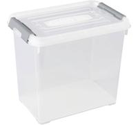CURVER Boîte de Rangement Handy Plus 9L - Boîte de Rangement Multifonction - Pour Chambre, Bureau, Garage, Cabanon, Buanderie - Fermeture Rapide à poignées - 29,4 x 19,4 x 25,4 cm - Transparent