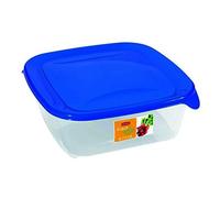 CURVER Boîte Fresh'n Go Carrée 0,80L - Boîte de conservation Alimentaire Transparente- Adaptée au Micro-Ondes, Lave- Vaisselle, Congélateur - Bleu
