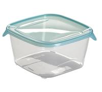 CURVER Boîte Fresh'n Go Carrée 1,2L - Boîte de conservation Alimentaire Transparente- Adaptée au Micro-Ondes, Lave-Vaisselle, Congélateur - Bleu
