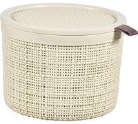 CURVER JUTE 2L Boite ronde avec couvercle 17 x 17 x 13 cm, beige 01903-885