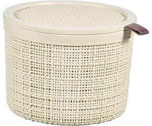 Curver | Boite Ronde Jute 2L avec Couvercle, Beige, 100% recyclé