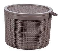 Curver, Boite Ronde Jute 2L avec Couvercle, Marron, 100% recyclé 245707