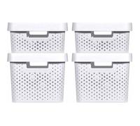 Curver Boîtes de rangement 4 pcs avec couvercle 11L+17L Blanc