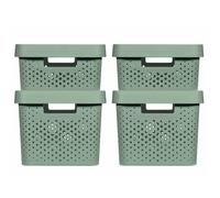 Curver Boîtes de rangement 4 pcs avec couvercle 11L+17L Vert