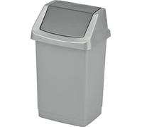 Curver Click-It Poubelle multi-usage en plastique argenté, 50 l