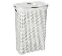 CURVER | Coffre à linge 40L - Aspect rotin, Ivoire, Laundry Hampers & Baskets, 44,7x26,5x61,5 cm