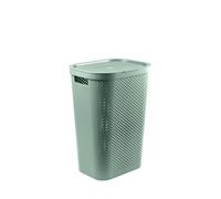 CURVER Coffre à Linge Infinity 60L - Bac à Linge avec couvercle et aération - Poignées Ergonomiques - Pour Salle de Bain ou Buanderie - 70% recyclé - 43,7 x 35,1 x 60,2 cm - Nouveau Vert