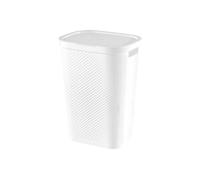 Curver Coffre à linge Infinity 60 L – Plastique recyclé – Blanc – 43,7×35,1×60,2 cm