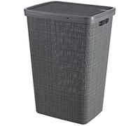 Curver Coffre à linge Jute 58 L – 43 x 34 x 60 cm – Gris foncé 08093-G44