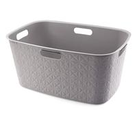Curver Panier à linge Softex 45 L – 70% recyclé – 39,7×59,4×27,4 cm – Gris