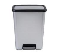 Curver Compatta Poubelle avec Pédale, Capacité 50L, Inox
