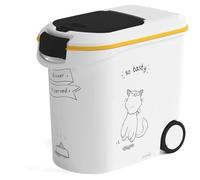CURVER Conteneur à croquettes pour chat avec roulettes 12 kg - 35L - Le diner et servi
