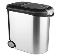 Curver Conteneur à croquettes pour chien 12 kg – 35 L – aspect métal