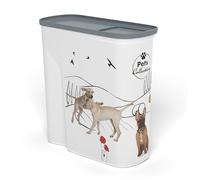 Curver Conteneur à Croquettes pour Chien - 2,5kg - 6L - Rangement Hermétique Anti-Odeurs pour Nourriture pour Chiens - Conteneur avec poignée de Transport - 19 x 30 x 35 cm - Blanc
