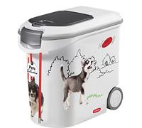 Curver Conteneur à Croquettes Pour Chien - 35L/12KG - Pets Collection - Rangement Hermétique Anti-Odeurs pour Nourriture pour Chiens - Conteneur à Roulettes - 28 x 49 x 43 cm