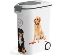 CURVER Conteneur a croquettes pour chien avec roulettes 20 kg - 54L - Love Pets