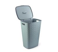 Curver Corbeille à Linge Softex 56L - Design Élégant - Légère, Empilable et Pratique - 70% recyclé - 59 x 43 x 34 cm - Bleu