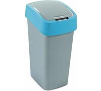 CURVER FLIP BIN 45L Poubelle 65,3 x 29,4 x 37,6 cm argenté/bleu 02172-734