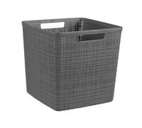 Curver Corbeille en jute 100 % recyclée, carrée, gris foncé, L : 17 l