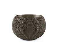 Curver Cozies Pot de Fleurs Aspect Tricot, Chocolat, 9,4 L/Taille M