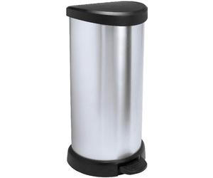 CURVER DECO BIN 40L Poubelle a pédale 30,9 x 34,9 x 69,7 cm argenté/noir 02150-582
