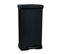 Curver Poubelle à pédale Touch 50 L – plastique aspect métal – Noir G