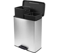 Curver Deco bin slim 254619 Poubelle 52 l (l x H x P) 486 x 615 x 284 mm argent, noir 1 pc(s)