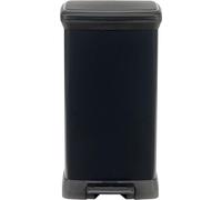 CURVER Decobin Poubelle a pédale rectangulaire - 50 L - Noir carbone