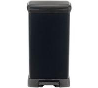 Curver Poubelle à pédale Decobin - Rectangulaire - 50 L - Noir Carbone