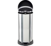 Curver Poubelle à pédale Deco Bin 40 L aspect métal argenté/noir 30,9 x 34,9 x 69,7 cm