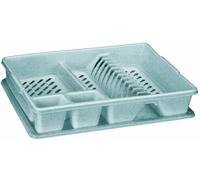 CURVER Egouttoir à Vaisselle 12 assiettes avec plateau - 45 x 38 x 8,8 cm - Gris