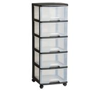 Curver Étagère à tiroirs 5 tiroirs 20L plastique avec roulettes