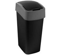 Curver | Poubelle Flip Bin 50L 29,4x37,6x65,3 cm Noir/Argent