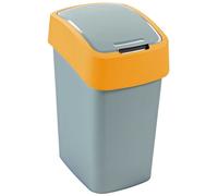 CURVER FLIP BIN 9L Poubelle 35 x 18,9 x 23,5 cm argenté/jaune 02170-535