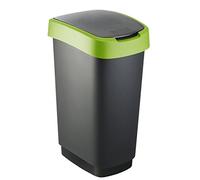 CURVER Poubelle "FLIP BIN" 9L Argent/vert