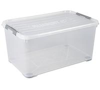 Curver 243857 Boîte de rangement HANDY empilable (L x l x H) 800 x 500 x 390 mm transparent, argent 1 pc(s)