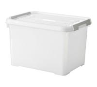 CURVER Handy box - Plus 20L + clips gris avec couvercle 100% recyclée