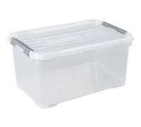 Curver Bac en plastique HANDY+ 243819 50 L, fermé, empilable, transparent 400 x 290 x 600 mm