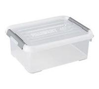 CURVER | handy box - Plus 12L + clips Gris Avec Couvercle, Transparent, handy +, 40x29x15 cm