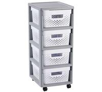 CURVER INFINITY 4x11L Tour a tiroirs 36 x 29,5 x 65,5 cm blanc 04356-Y36