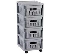 CURVER INFINITY 4x11L Tour a tiroirs 36 x 29,5 x 65,5 cm gris 04356-099