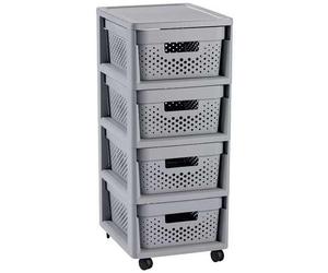 CURVER INFINITY 4x11L Tour a tiroirs 36 x 29,5 x 65,5 cm gris 04356-099