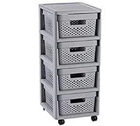 Curver Étagère Infinity 4 tiroirs 4×11 L 36×30×69 cm gris
