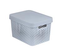 Curver INFINITY Boîte de rangement avec couvercle et motif ajouré, 17 l, Gris