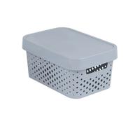 Curver INFINITY boîte de rangement avec couvercle et motif ajouré, 4,5 l, gris